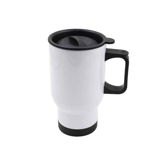 Taza para viaje blanca en acero inoxidable 14oz ztsprinters.com 1 und 