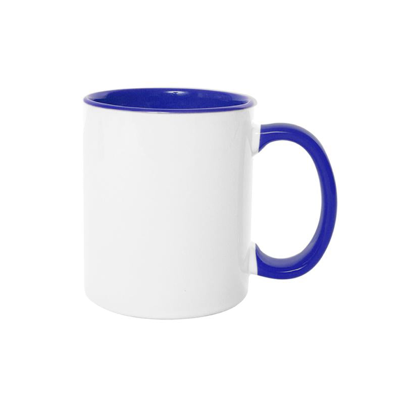 Taza 11oz con oreja de color e interior azul oscuro ztsprinters.com 