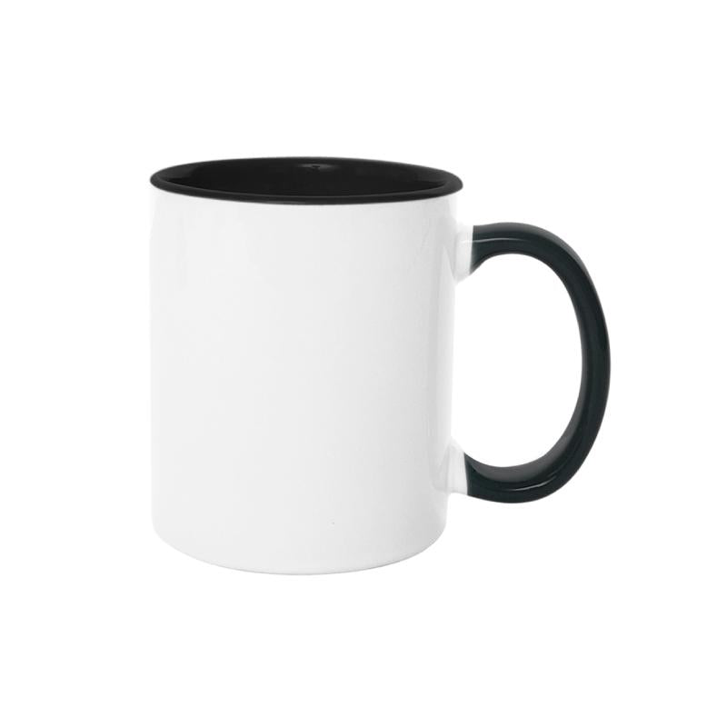 Taza 11oz con oreja de color e interior negro ztsprinters.com 