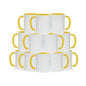 Taza 11 oz blanca de color interno y asa  amarillo