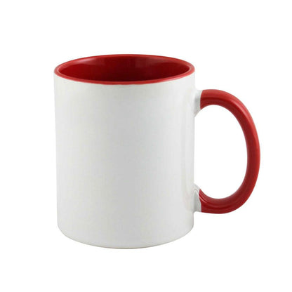 Taza 11oz con oreja de color e interior rojo ztsprinters.com 