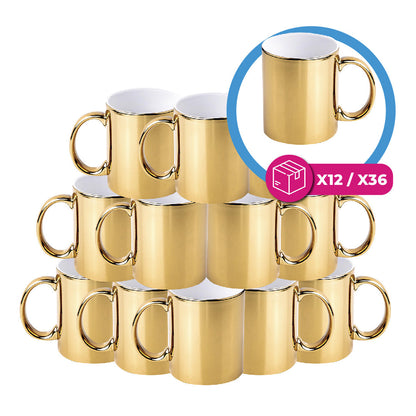 Taza 11 oz Espejo dorada
