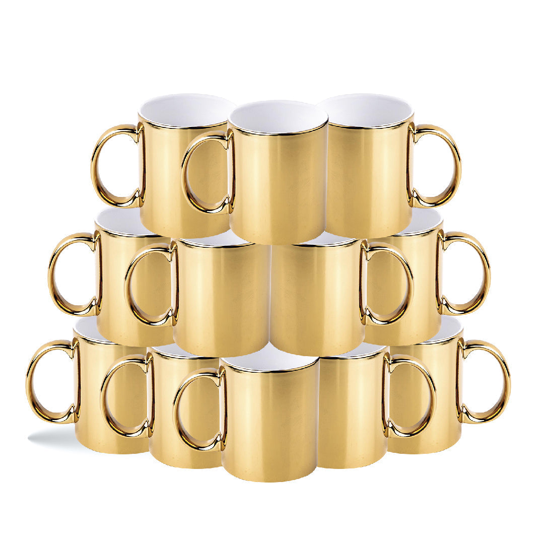 Taza 11 oz Espejo dorada