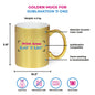 Taza 11 oz dorada mate interior blanco