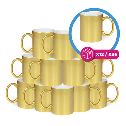 Taza 11 oz dorada mate interior blanco