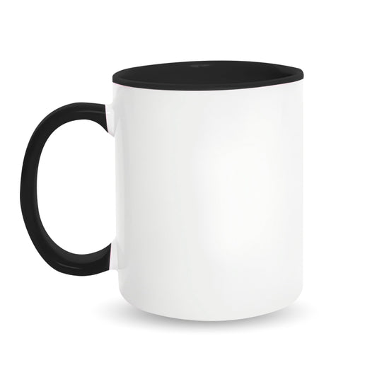 Taza 11 oz blanca de color interno y asa negro
