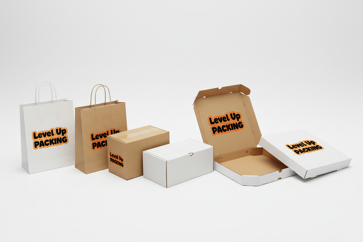 Packaging Level Up PACKING letras divertidas
