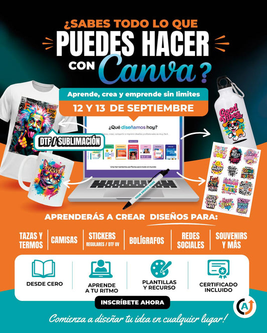Cursos intensivo de canva + sublimación