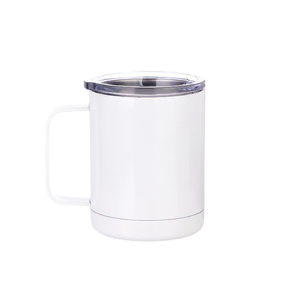 Taza 400ml de metal blanca con manga (13.5oz)