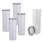 Vaso 20oz de Metal blanco con tapa transparente con sorbeto
